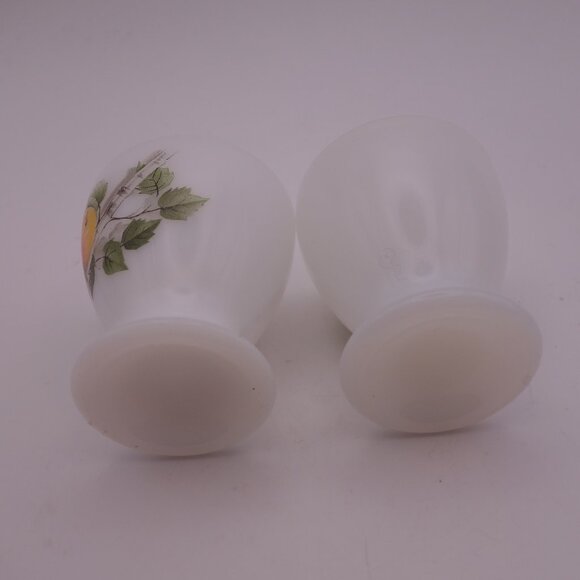 Set of Two(2) Milk White Egg Holders with Peach Design - Picture 6 of 14